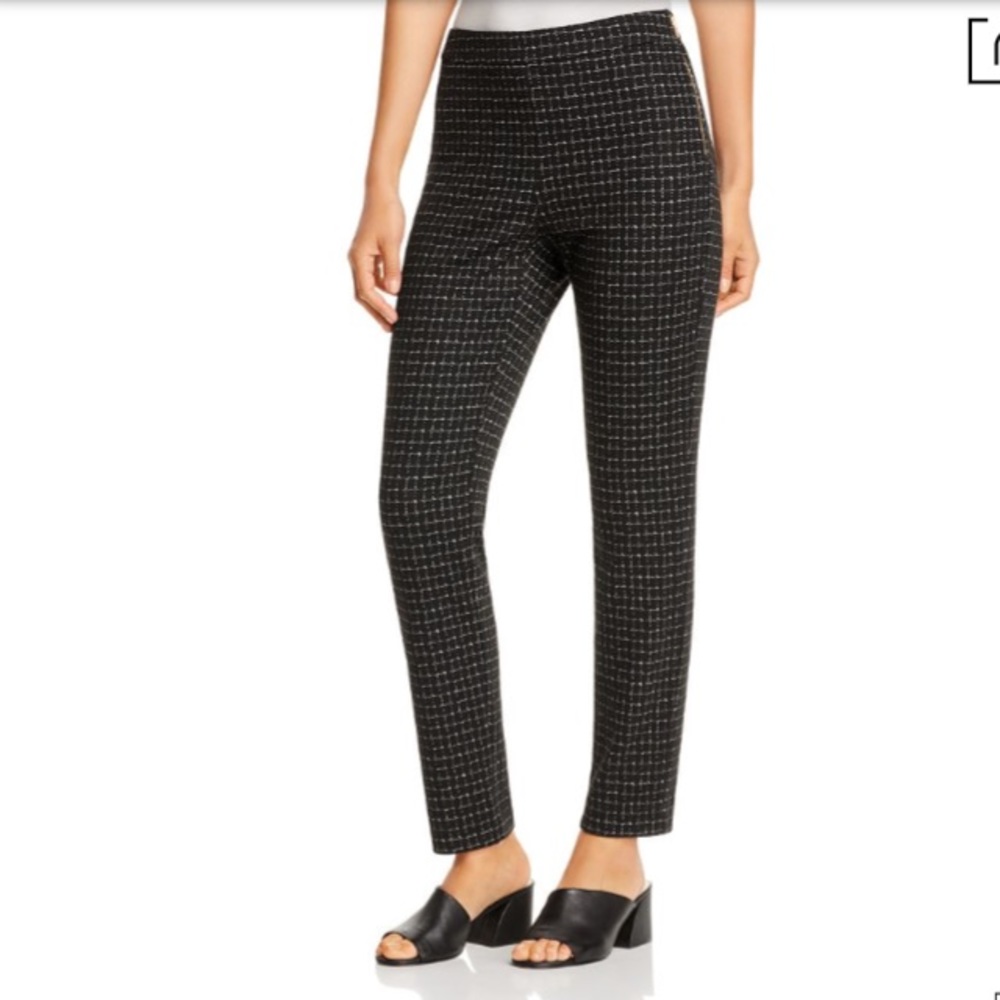 Donna Karen New York Grid print straight pants